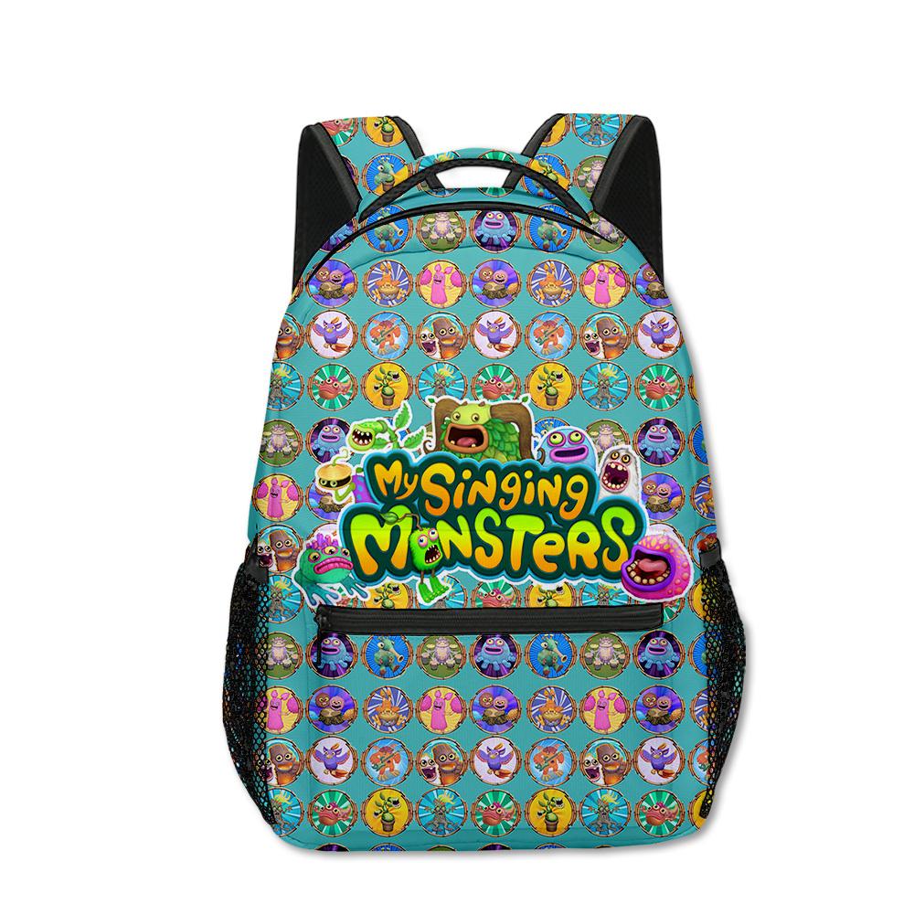 Mochilas Escolares para Estudiantes de My Singing Monsters de Lujo con Novedad, Mochilas para Cuadernos con Estampado 3D de Oxford Impermeables, Mochilas de Viaje para Niños/Niñas