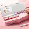 Novelty Pencil Box with Safety Scissors Sharpener Timetable Finger Wrap Tape Clear Ruler Eraser for Children Boy Girl