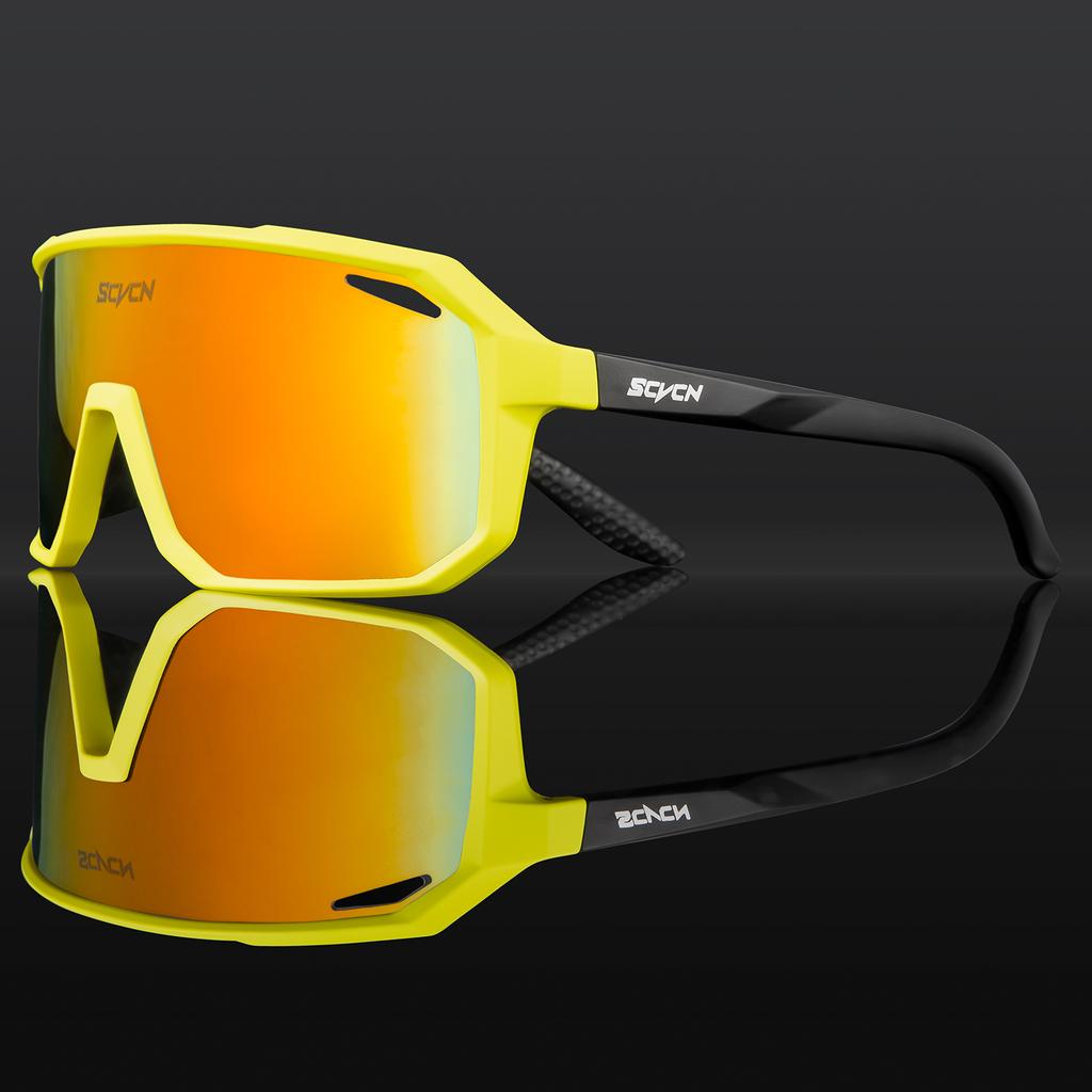 SCVCN Mountaineering Glasses Cycling Glasses Fashion Sunglasses for Men MTB Bike Bicycle Eyewear Sports UV400 Hunting Driving