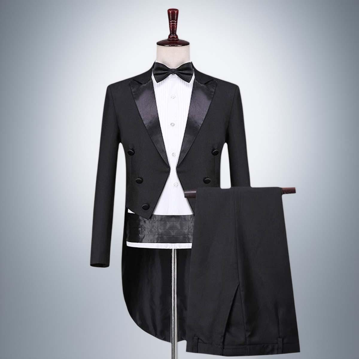 

Мужской черный фрак и белый костюм - Дирижер хора, Певец, Ведущий Смокинг M Height 175cm Weight 77.5kg