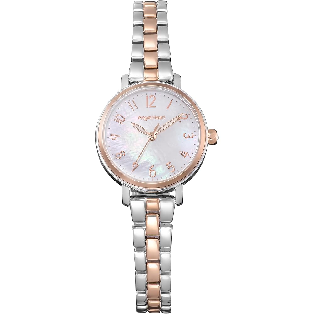 Angel Heart Flower Time Solar Watch Women s Sapphire Glass White Pearl Dial Stainless Steel