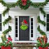 Grinch Christmas Wooden Wreath Front Door Welcome Sign Wall Home Decoration