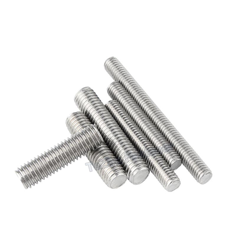 M2 M2.5 M3 M4 M5 M6 304 Stainless Steel Full Thread Rod Screw Rod Headless Bolt Thread Full-Thread Bar Stud Length 16mm - 500mm