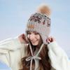 Winter Outdoor Cold and Warm Ear Protection Big Head Circumference Knitted Wool Hat Women