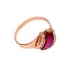 Russian Purple Gold Inlaid Redstone Simple Sweet Fashion Light Luxury Advanced Rose Gold Plated Adjustment Ring