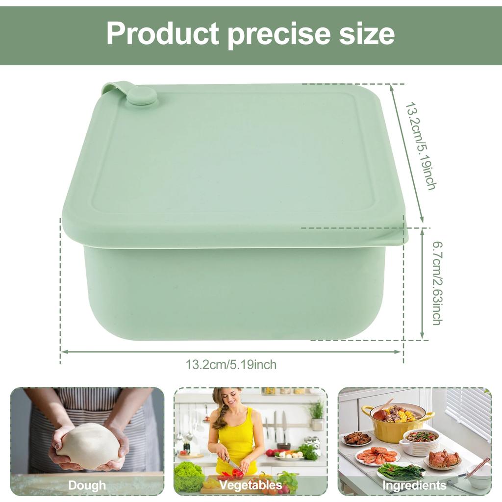 2Pcs Pizza Dough Proofing Box Baking Tool Food Box Heat Resistant Silicone Dough Boxes Fermentation Box for Fridge Bakery Making