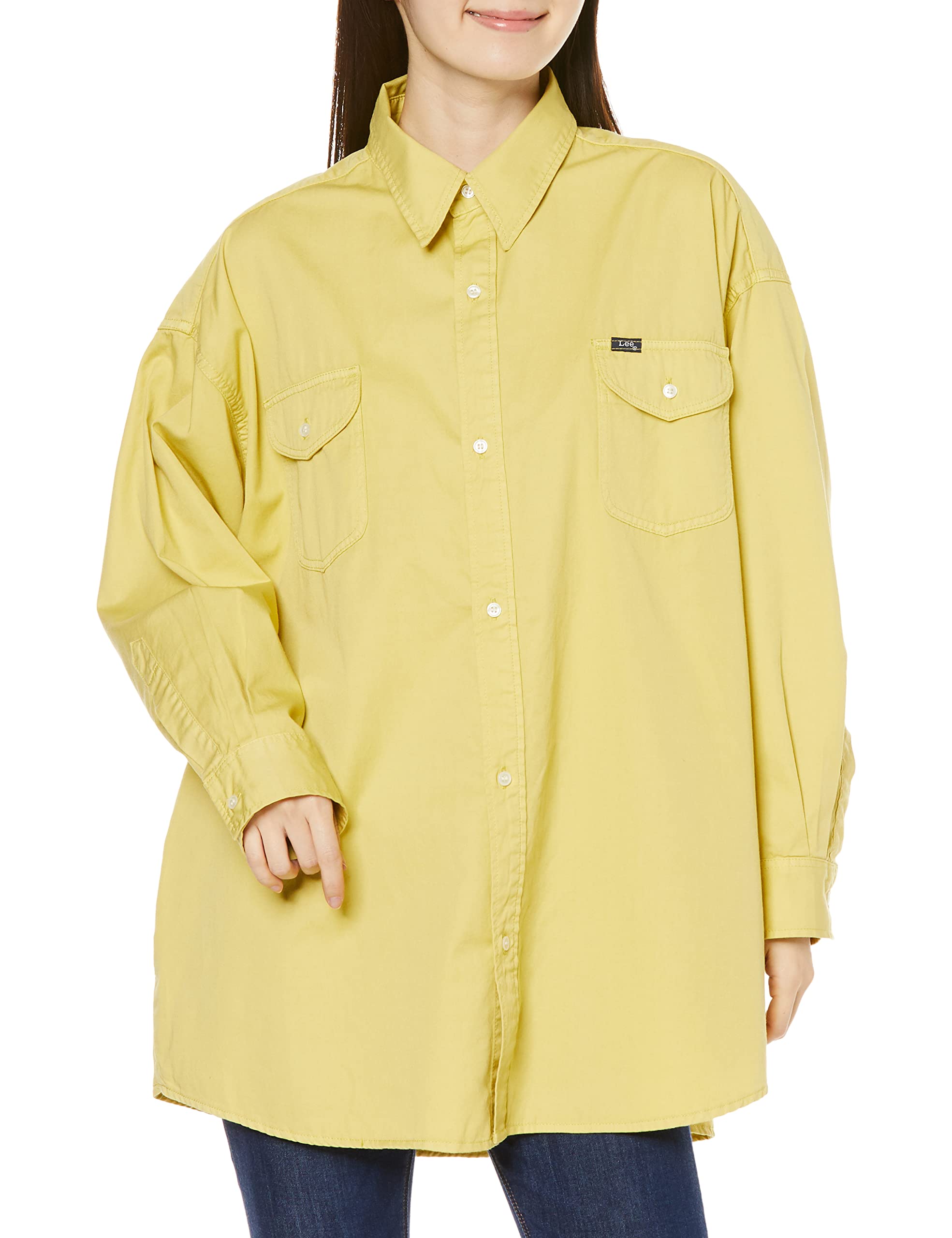 

Lee Official Oversized Size Free Size Women s Shirt, Yellow, LL1374-617,