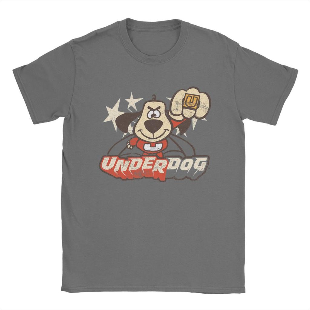 Vintage Underdog Flying Logo T-Shirt Men Crew Neck Cotton T Shirts Short Sleeve Tee Shirt Summer Clothing