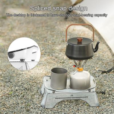 1Pc/1 Set Outdoor Folding Tray Base Heavy Duty Snap Button Food-Grade PP Camping Picnic Backpacking Collapsible Tray Table with Reflective Strap