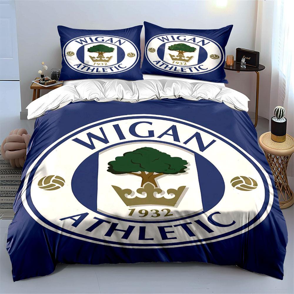 Wigan Athletic Logo Bedding Set Bedding Duvet Cover Set Duvet Cover Pillowcases (1 * Duvet Cover 2 * Pillowcases, without duvet insert)