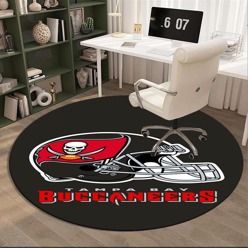 Tampa Bay Buccaneers Logo Round Rug for Livingroom,Bedroom, Palyroom, Chair Rug, Area Rug, Circle Carpet, Large Size Fan Christmas Gift
