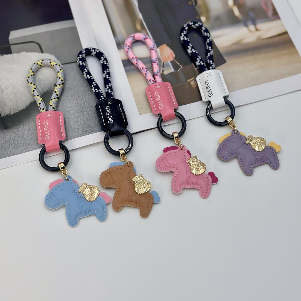 Instant Rich Cowhide Creative Exquisite Simple Couple Gift Cute Bag Pendant Car Keychain