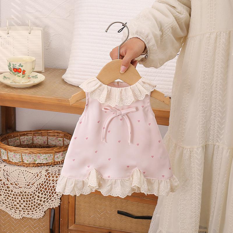 Cute Lace Love Heart Sleeveless Baby Romper Summer Infant Casual Clothes