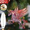 2Pcs Horse Pendant 2D Acrylic Animal Charm Christmas Tree Door Window Wall Hanging Ornament Automotive Decoration