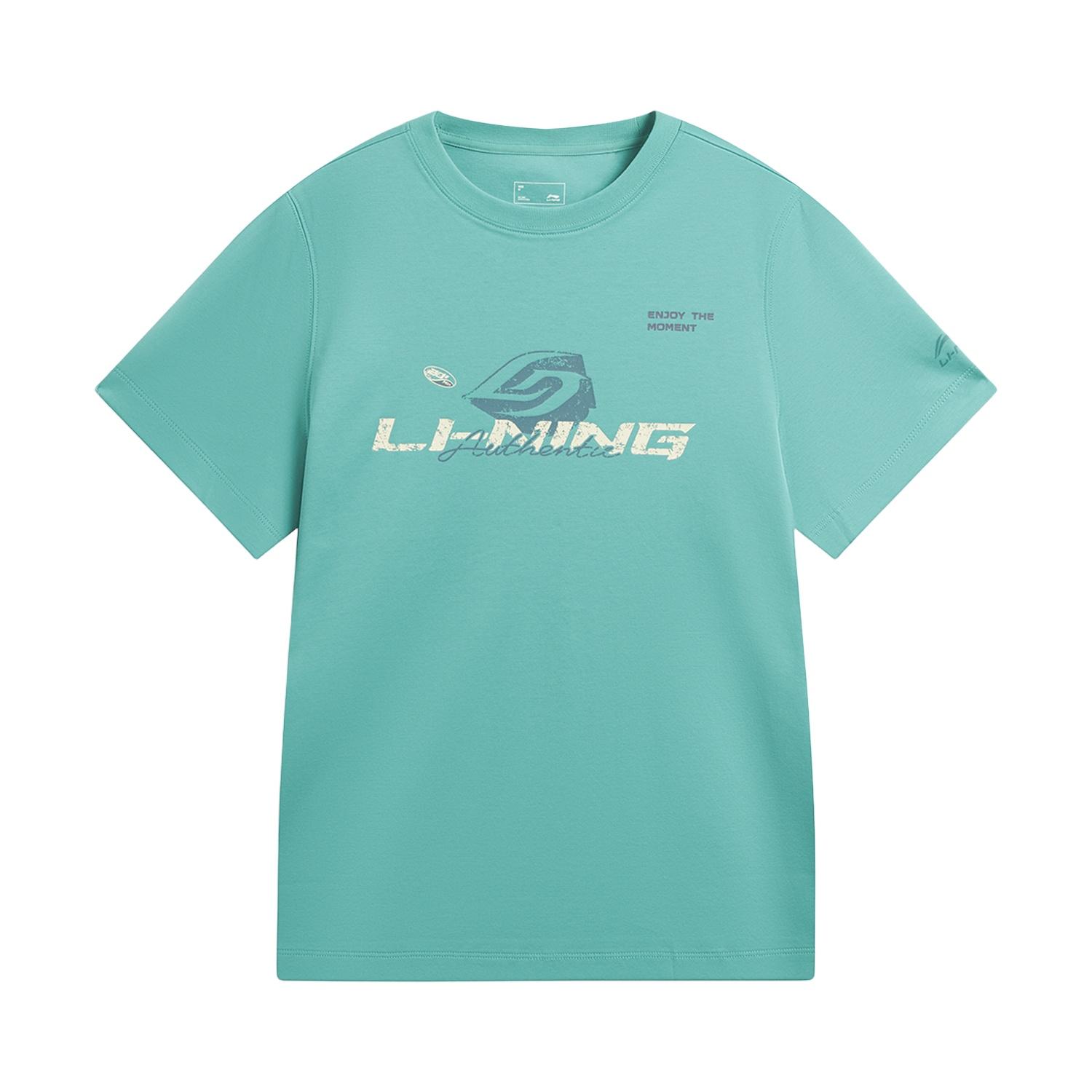 Li-Ning Round Neck Letter Print Logo T-Shirt Women tops ATSW276-9 S