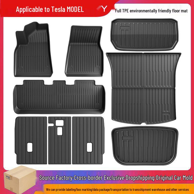 Eco-Friendly TPE All-Weather Floor & Trunk Mats for Tesla Model Y