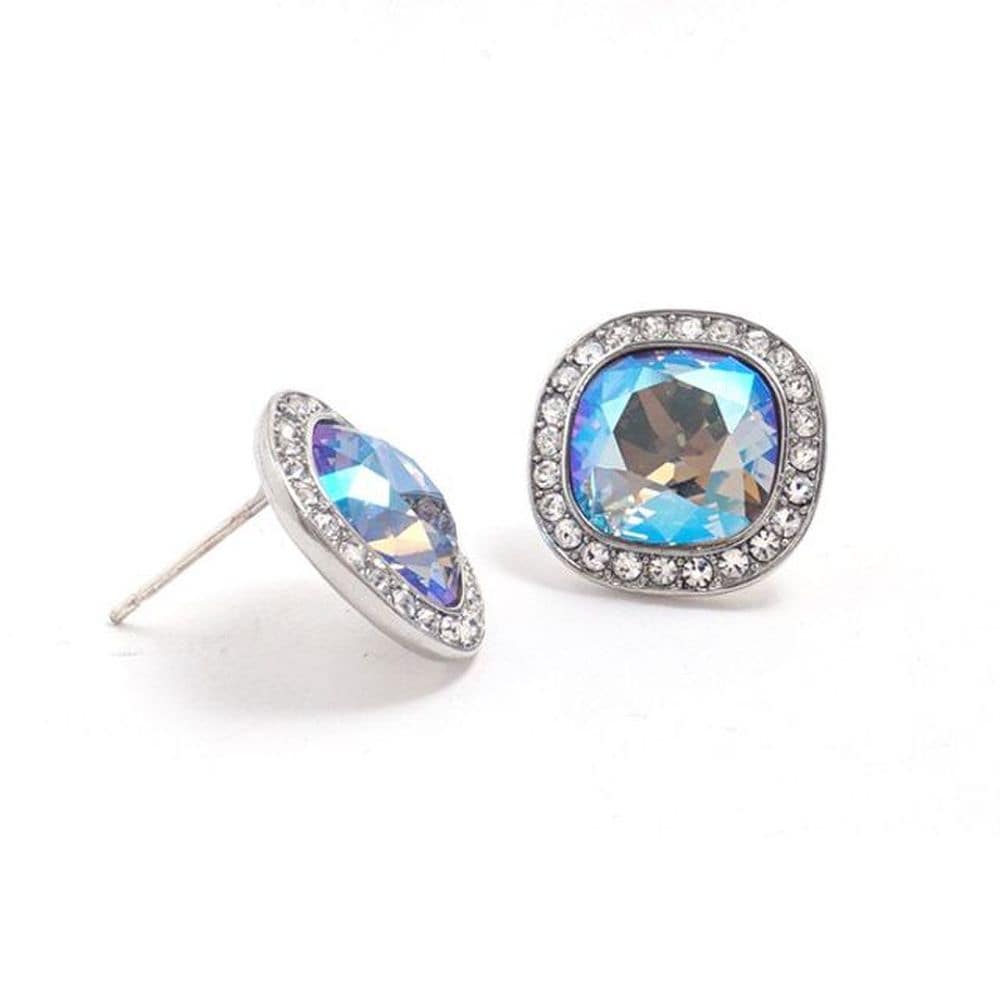 E545 Paradise Austrian Crystal Silver Needle Earrings