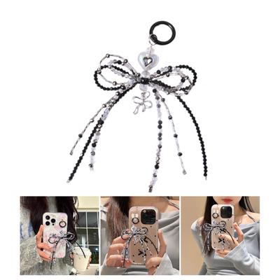 Crystal Bowknot Pendant Fashionable Bowknot Bag Pendant Stylish Keychain Modern Key Adornment Perfect Gift for Women