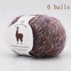 6 Hair Yarn (Wool) - Soft Warm Winter Knitting & Crochet Thread Suitable for Sweaters Hats Gloves Wine300g Total