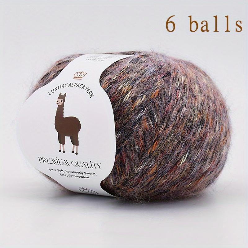 6 Hair Yarn (Wool) - Soft Warm Winter Knitting & Crochet Thread Suitable for Sweaters Hats Gloves Wine300g Total