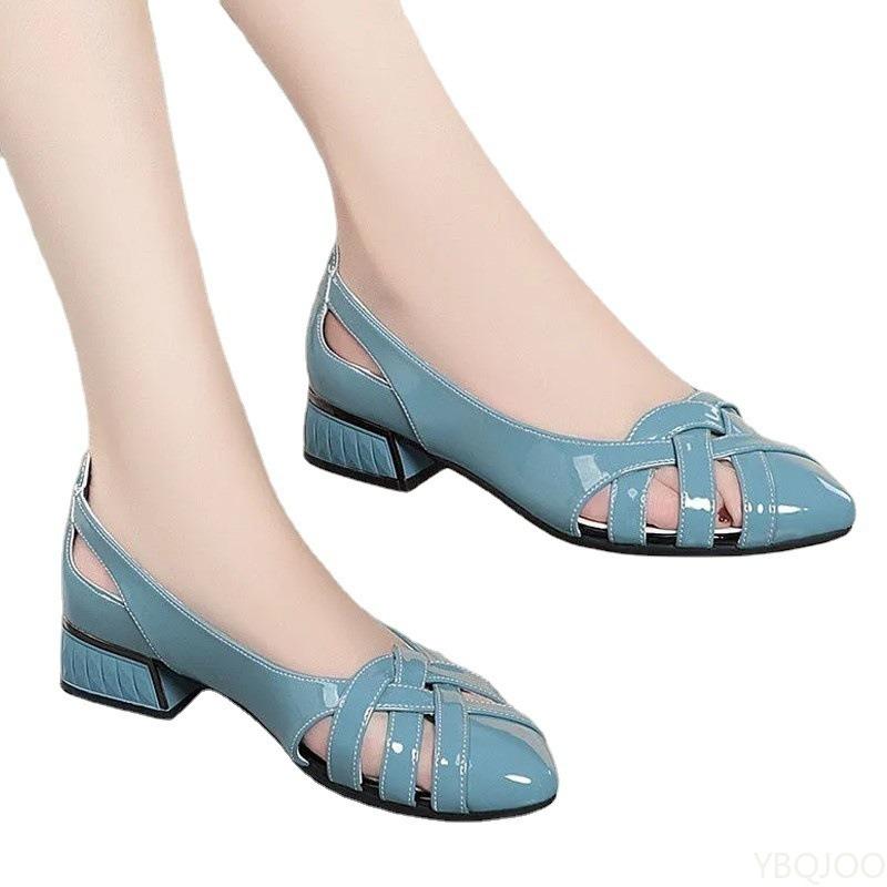 Mode 2025 neue Frühling Sommer Slipper Büro Absatzschuhe Damen Casual bequeme Schuhe Damen Modische Leichte Ausgeschnittene Sandale