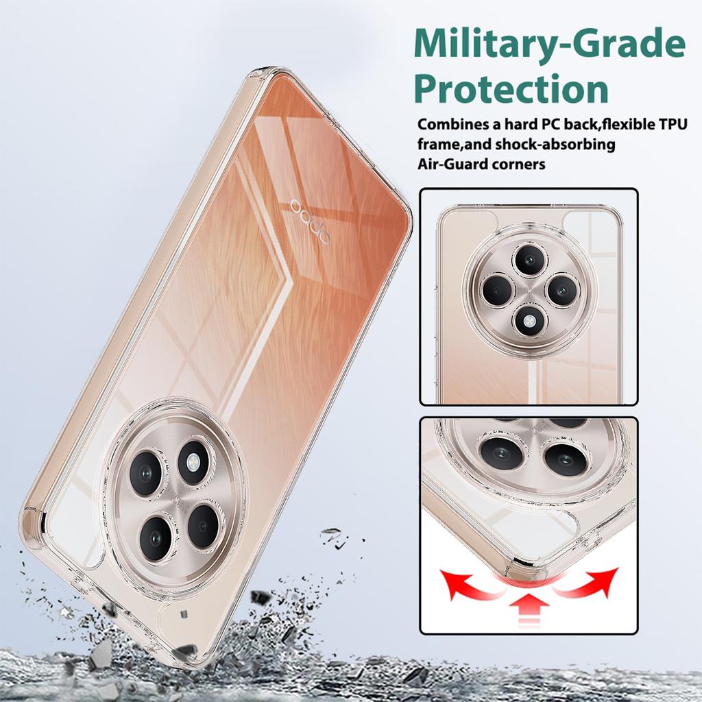 For Oppo Reno12 FS 5G/Oppo F27 5G/Oppo Reno12 F 5G Clear Phone Case TPU+Acrylic Shockproof Phone Back Cover