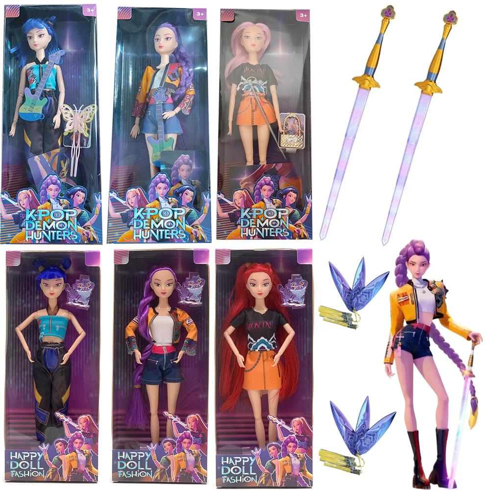 2026 HOT SALE Anime KPop Demon Hunters Doll Vinyl Toy Rumi Mira Zoi Character Vinyl Mask Figurine Birthday Gift Fan Club Gifts