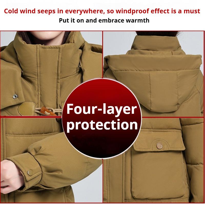 Dámská bavlněná bunda Zimní Nový Korejský styl Silná Středně dlouhá Módní Vše ke všemu Teplá Bavlněná bunda