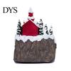 Animated Musical Christmas Village Figurines Igloo Ornaments Church with Rotating Train LED Holiday Carol Figurine Lights Music Box Decorative