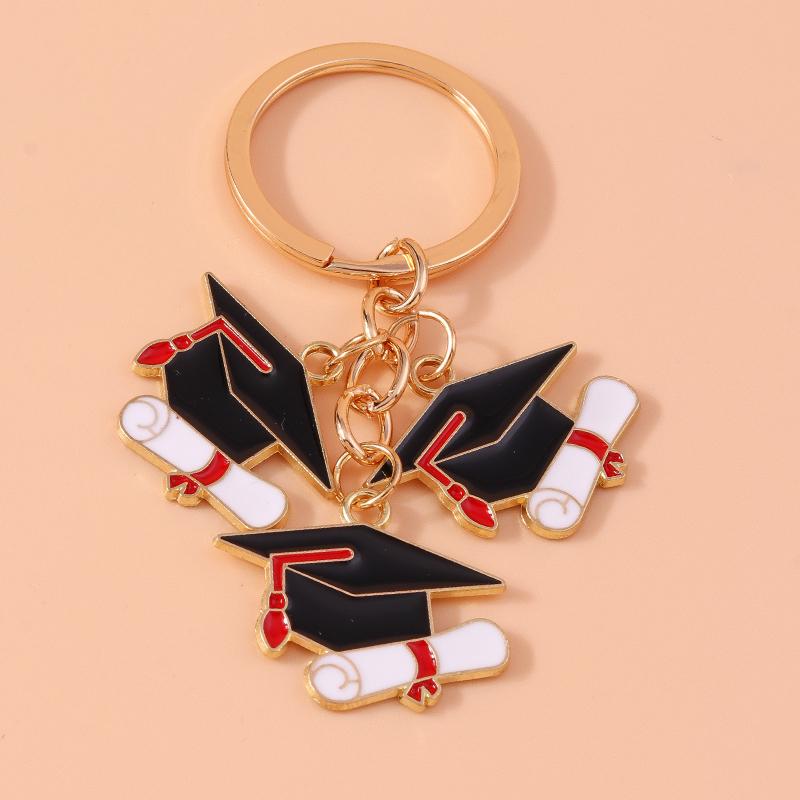 New Academic Dress Keychain Mortarboard Key Rings Pendants for Key Holder Handbag Decor DIY Graduation Ceremony Jewelry Gifts