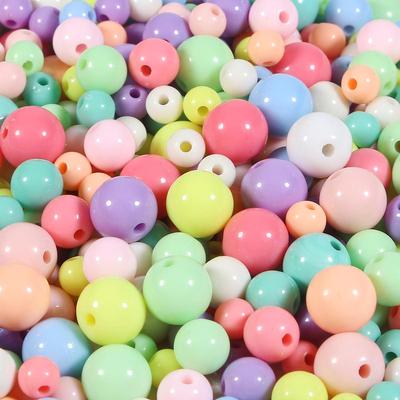 500g Candy Color Acrylic Round Ball Spacer Beads For DIY Necklace Bracelet Jewelry Making