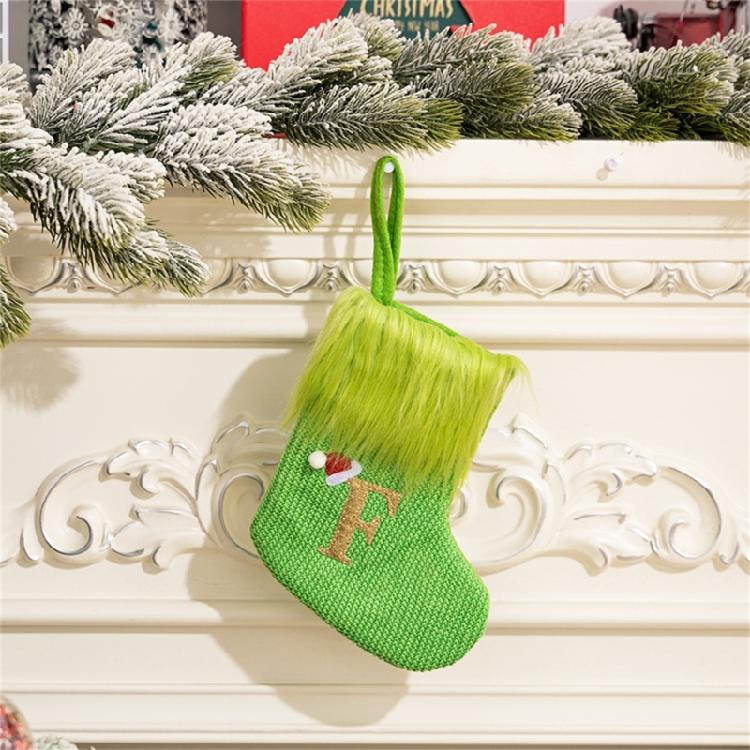 Stylish Embroidered Alphabets Christmas Stocking Knitted Festival Sock for Children Multicolors Holiday Stockings