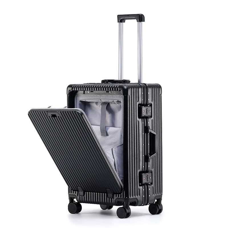 OEING Front-Opening Aluminum Frame Luggage 24 inch