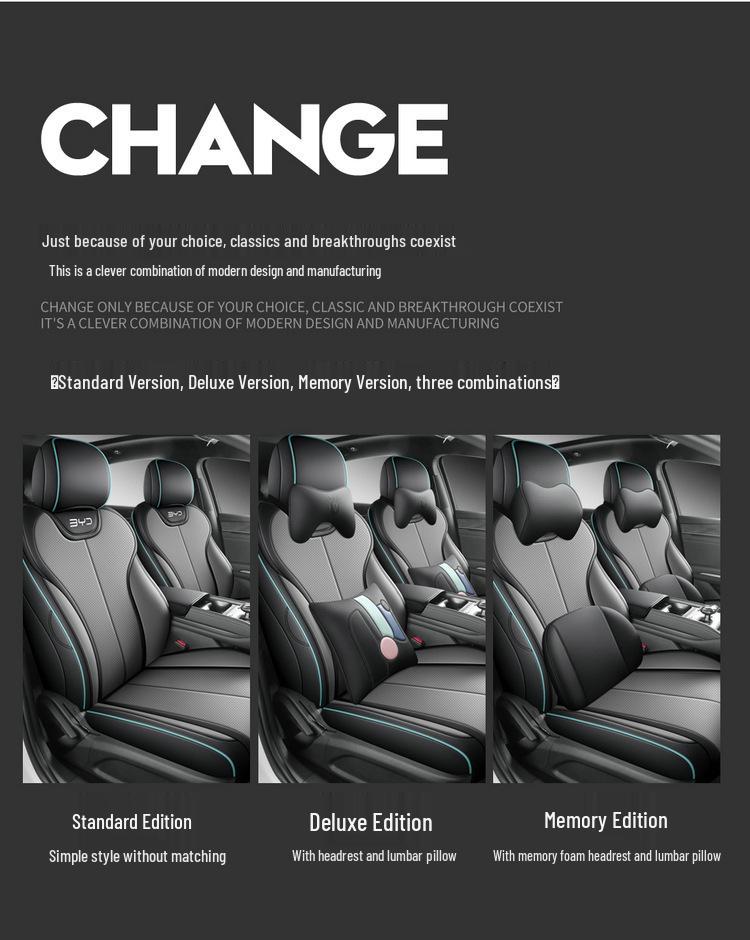2026 BYD E7 Car Seat Cover - Perforated Leather, Breathable, Full Coverage, All-Season Cushion