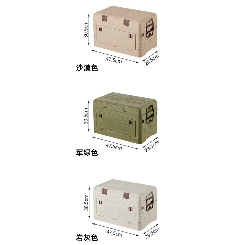 Double-Layered Picnic Storage Box, Folding Design for Outdoor Use with Multi-Functional Organizer