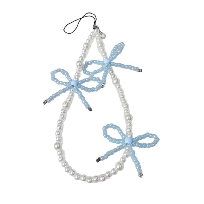 Bunter Schlüsselanhänger Handgefertigt Perlenbesetzter Schmetterling Handykette Einzigartiger und Stilvoller Schleifen-Schlüsselanhänger Geldbörse Kamera Dekoration