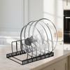 6-Tier Adjustable Compartment Pots and Pans Organizer Under Cabinet Kitchen Pot Lid Holder Rack Organizer