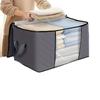 Portable Folding Cotton Quilt Storage Bag for Bedroom, Closet, or Dorm Wardrobe Organization