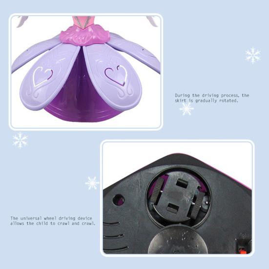 Dancing Princess Light Music Robot Projection Lighting Auto-Unfolding Dress Electric Toy Children Accessories