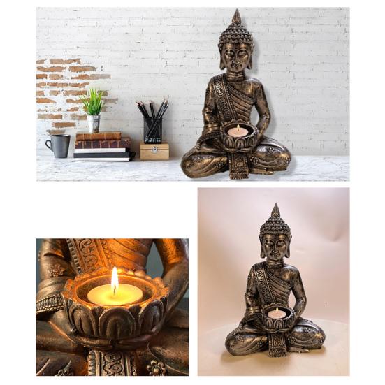 Resin Crafts Handmade Fine Workmanship 2 Colors Smooth Surface Buddha Statue for Bedroom