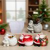 Santa Claus Vase Silicone Mold DIY Gypsum Epoxy Resin Cement Pen Holder Candle Jar Concrete Mould Christmas Gift