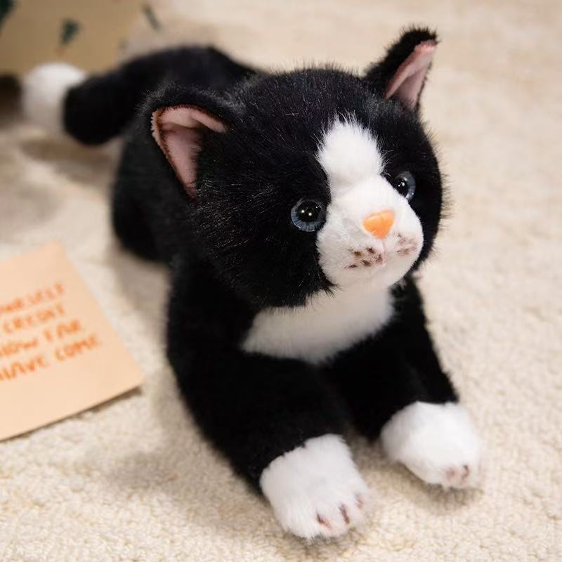 32cm simulation new prone cat doll stuffed plush toy cartoon anime cute pillow pillow for children's birthday gift fun doll