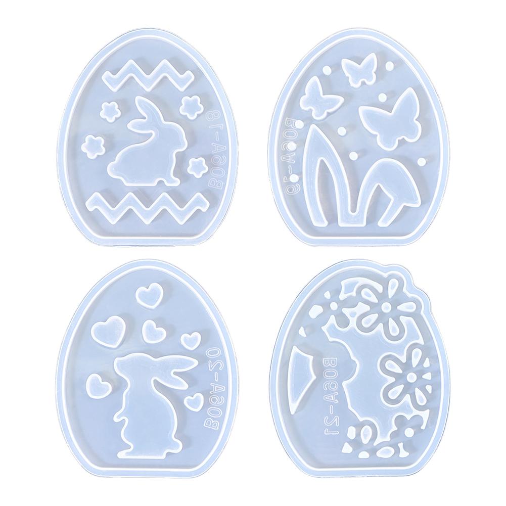 

12/8/4Pcs DIY Easter Egg Bunny Lamp Silicone Mold Rabbit Hollow Silhouette Mold Candle Holder Decoration for Resin Casting