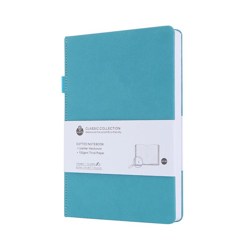 Quaderno A5 a Punti con Numeri di Pagina e Elastico - Spesso Blocco Note per Ufficio