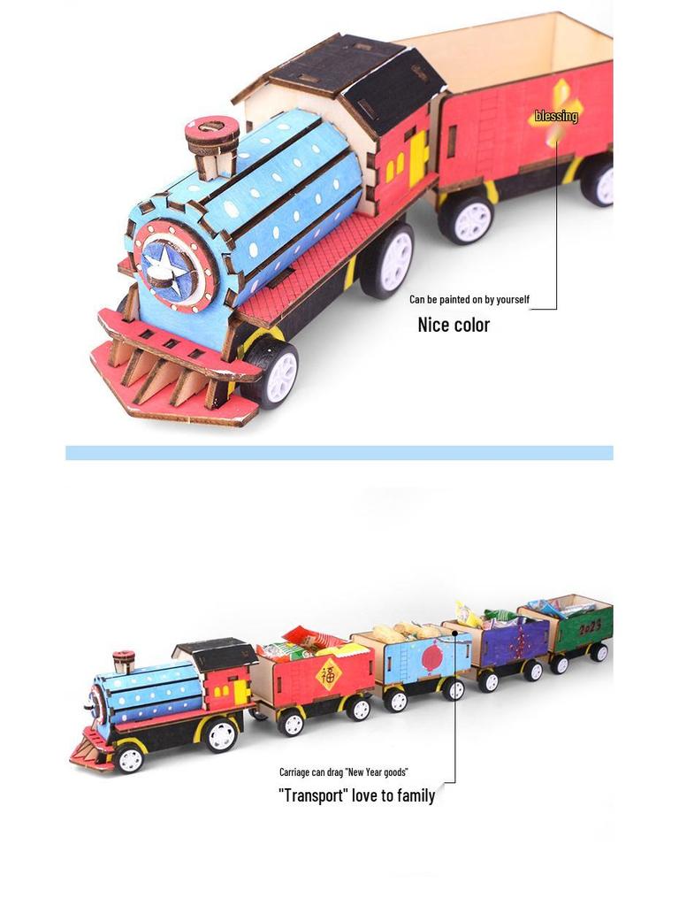 DIY Electric Wooden Train Science Experiment Kit for Primary School Education