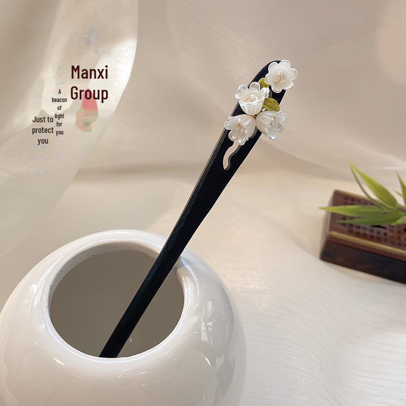 

Елегантна дерев яна шпилька з китицею у вигляді квітки - старовинний китайський стиль для жінок, ідеальний головний убір Hanfu