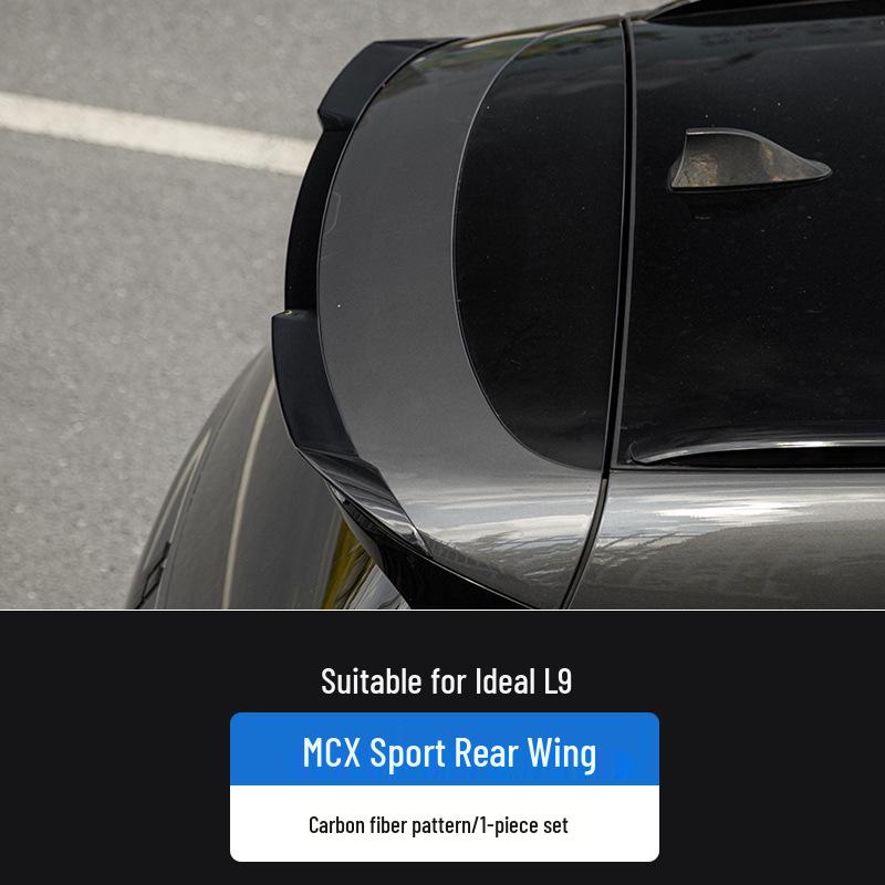 Upgrade Li Auto L6/L7/L8/L9 with Black Warrior MC sports rear and top wing kit, no drilling needed.