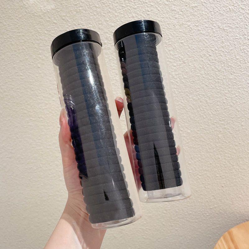 Высокоэластичная черная резинка для волос - Прочная женская и девичья резинка для волос с кожаным покрытием