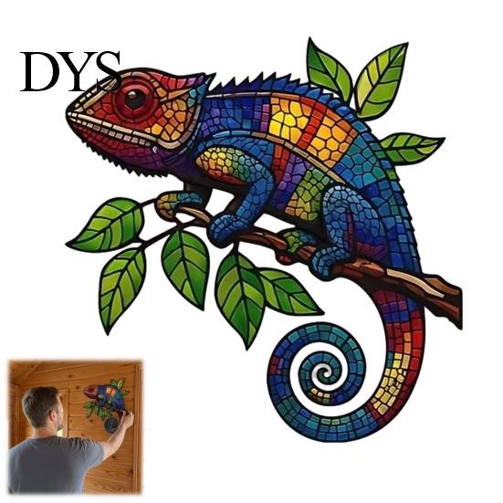 Exotischer Garten Geschenk Metall Eidechse Wanddekoration, Eisen Chamäleon Kunst Hängende Skulptur, Mehrfarbiges Mosaik Terrassen Anhänger Bemaltes Tier Ornament