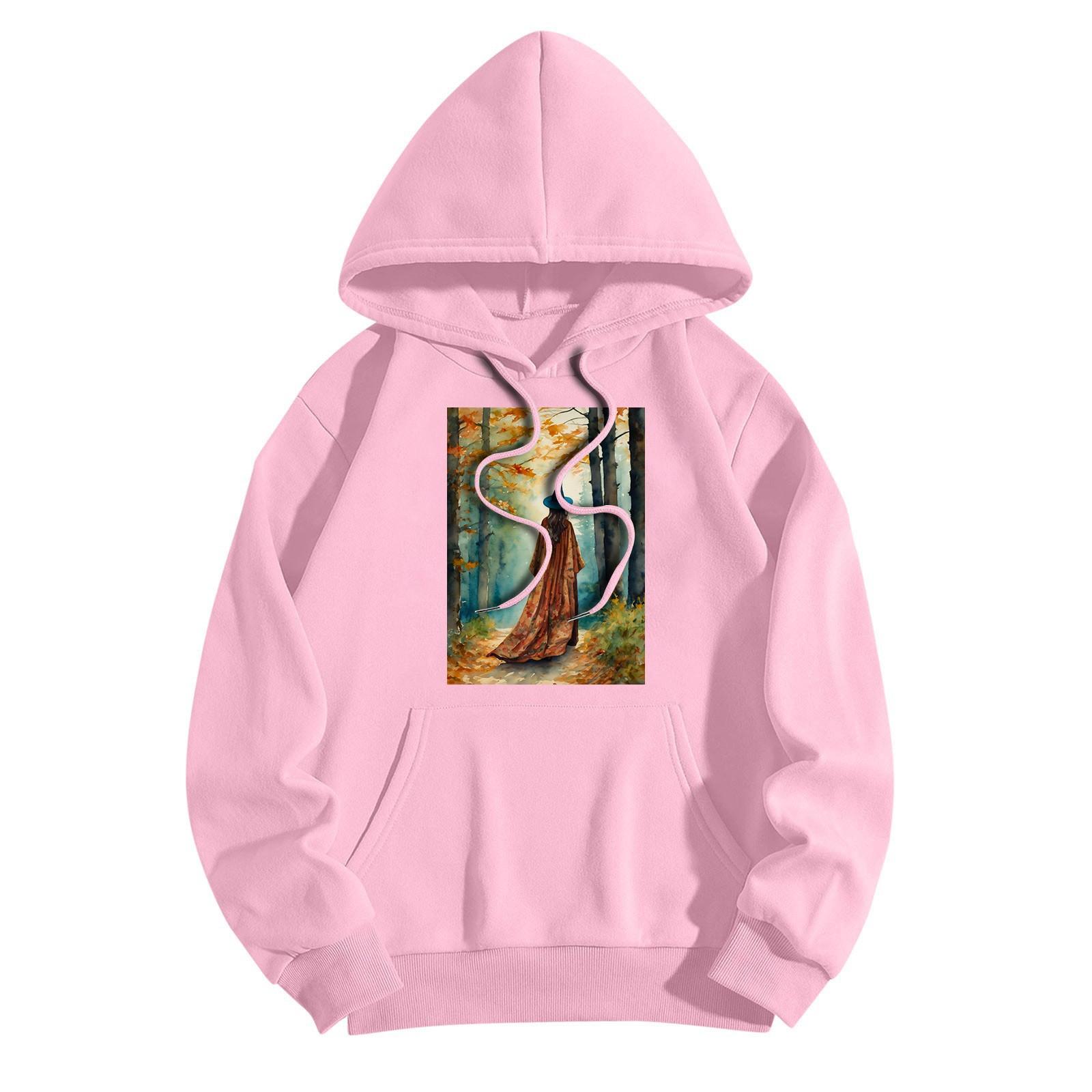 Женская модная повседневная толстовка с капюшоном и принтом ведьмы на Хэллоуин — фото 6